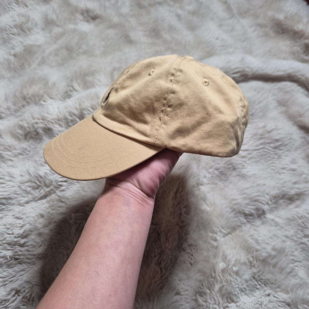 Kids Youth Polo Ralph Lauren Hat Baseball Cap Butter Yellow Unisex Cotton Spring - Picture 3 of 11